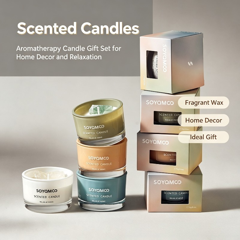 Home Fragrance Non Toxic - 1 vela perfumada de cristal, com