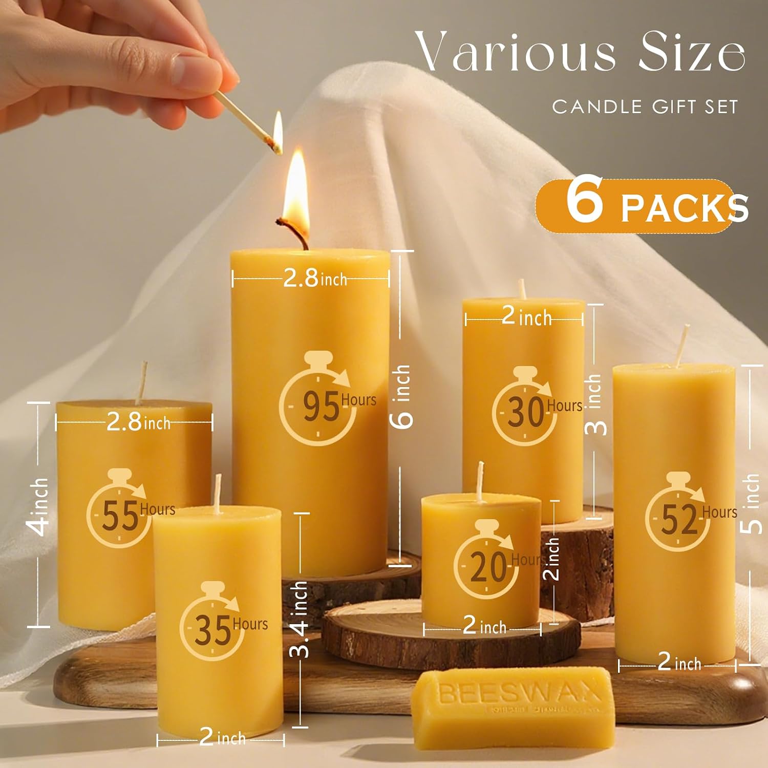 Conjunto de 6 Velas de Cera de - Home Fragrance Non Toxic avaliação e preço